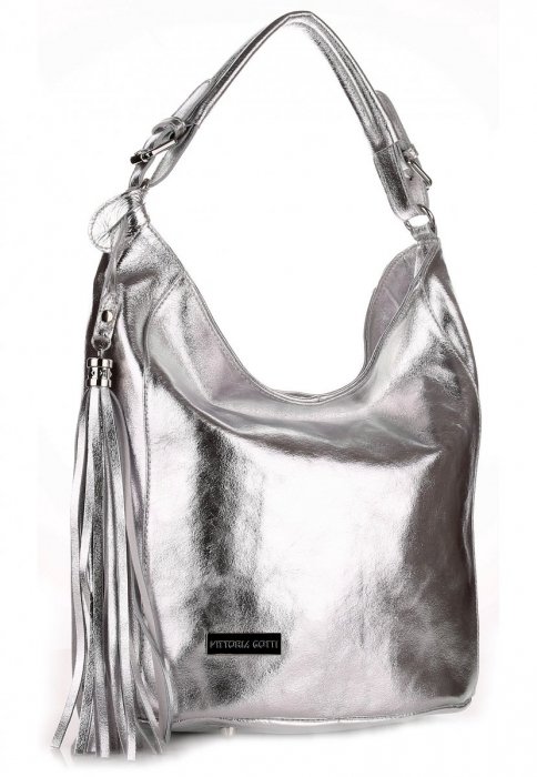 Kožené kabelka shopper bag Vittoria Gotti stričborná V803