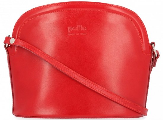 Kožené kabelka listonoška Genuine Leather červená E4098