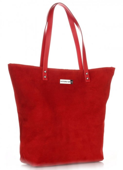 Kožené kabelka shopper bag Vittoria Gotti červená V915