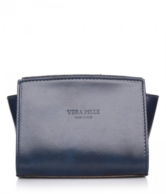 Kožené kabelka listonoška Vera Pelle 2189 tmavo modrá
