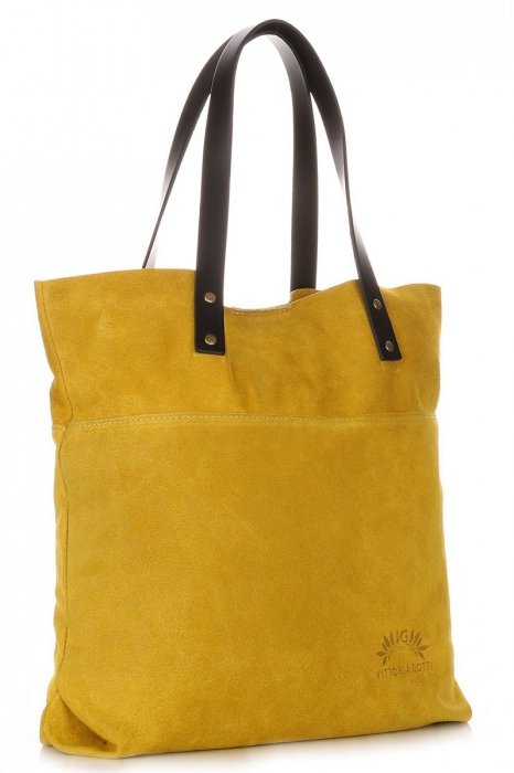 Kožené kabelka shopper bag Vittoria Gotti žltá V8267
