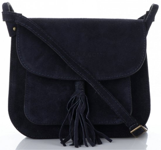 Kožené kabelka listonoška Vittoria Gotti tmavo modrá V1982C