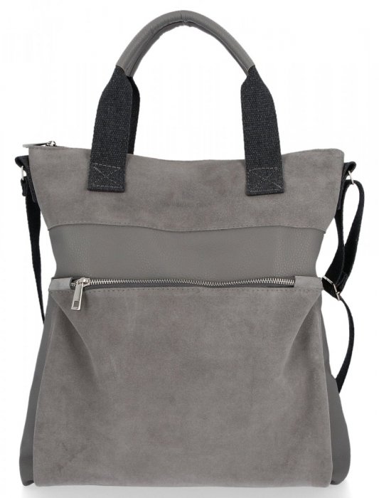 Kožené kabelka univerzálna Roberto Ricci šedá 012