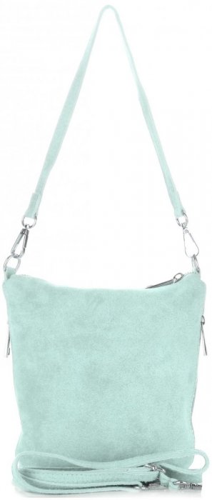Kožené kabelka listonoška Genuine Leather mätová 85A