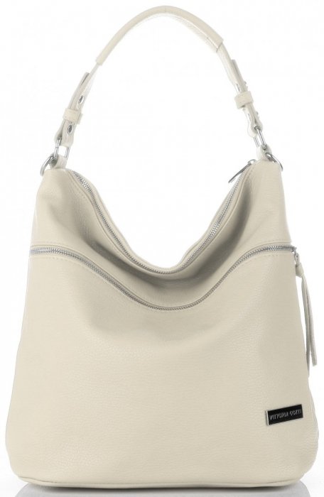 Kožené kabelka univerzálna Vittoria Gotti béžová V5577