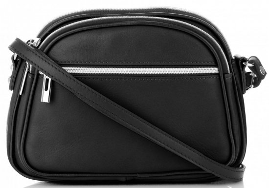 Kožené kabelka listonoška Genuine Leather čierna 5100
