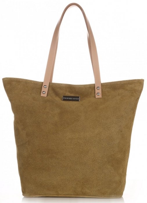 Kožené kabelka shopper bag Vittoria Gotti zelená V915