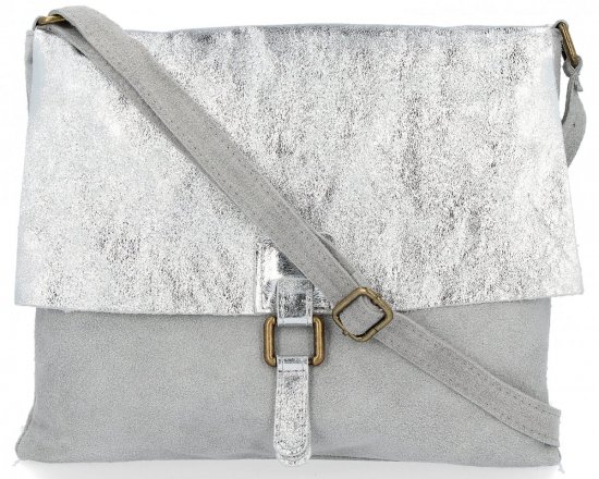 Kožené kabelka listonoška Genuine Leather tmavo modrá 50723
