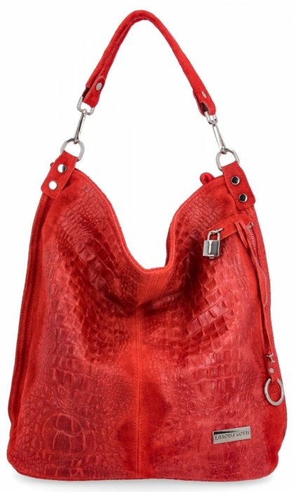 Kožené kabelka shopper bag Vittoria Gotti červená V898