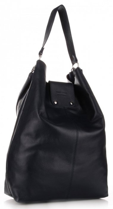 Kožené kabelka shopper bag Vera Pelle tmavo modrá 3292
