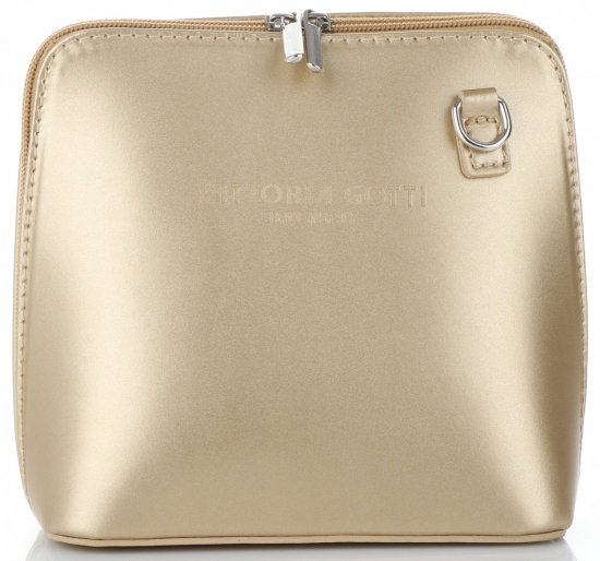 Kožené kabelka listonoška Vittoria Gotti zlatá V8237