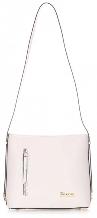 Kožené kabelka listonoška Vittoria Gotti biela V8619