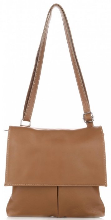 Kožené kabelka listonoška Vittoria Gotti zemitá V402