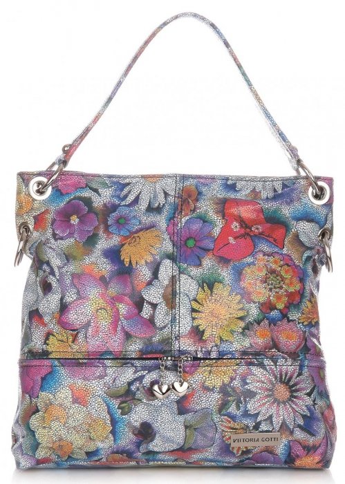 Kožené kabelka shopper bag Vittoria Gotti tmavo modrá V5483