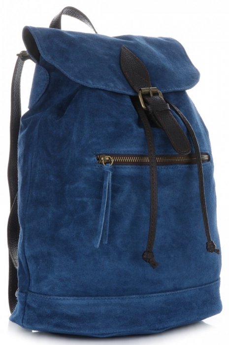 Kožené kabelka batôžtek Vittoria Gotti modrá 80022
