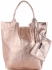 Kožené kabelky Shopper bag Lakované Růžová