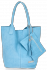 Kožené kabelka shopper bag Vittoria Gotti světle modrá V5190