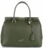 Kožené kabelka kufřík Vittoria Gotti lahvově zelená V817