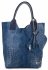 Kožené kabelka shopper bag Vittoria Gotti modrá V877