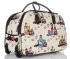 Cestovní taška na kolečkách s výsuvnou teleskopickou rukojetí Or&Mi English Girl Multicolor - světle béžová