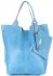 Kožená kabelka Shopper bag Lak světle modrá