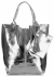 Kožené kabelky Shopper bag Lakované tmavě stříbrná