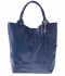 Kožené kabelky Shopper bag Lakované modrá