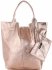 Bőr táska shopper bag Genuine Leather rózsaszín 555