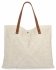 Włoska Torebka Shopper bag w Modne Wzory 5887 Beżowa