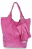 Vittoria Gotti Torebki Skórzane Typu ShopperBag XL Zamsz Naturalny Wysokiej Jakości Różowa