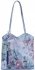 Uniwersalna Torebka Skórzana z funkcją plecaczka  firmy Vittoria Gotti Made in Italy we wzory Kwiatów Niebieska