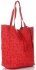 Vittoria Gotti Premium Torebka Skórzana Ażurowy ShopperBag w stylu Vintage Czerwona