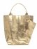 Kožené kabelka shopper bag Genuine Leather zlatá 555