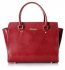 Kožené kabelka kufrík Genuine Leather 2222 červená