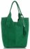 Kožené kabelka shopper bag Genuine Leather 801 dračia zelená