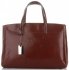 Kožené kabelka kufrík Genuine Leather hnedá 3239