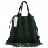 Kožené kabelka shopper bag Vittoria Gotti fľašková zelená B7