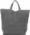 Kožené kabelka shopper bag Vera Pelle šedá A19