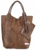 Kožené kabelka shopper bag Vittoria Gotti zemitá V877