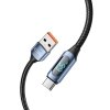 TECH-PROTECT ULTRABOOST LED TYPE-C KABEL  66W/6A 100CM BLUE