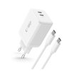 TECH-PROTECT NC45W-GAN 2-PORT ŁADOWARKA SIECIOWA  PD45W + KABEL TYP-C  WHITE