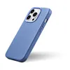 iCarer Litchi Premium Leather Case skórzane etui iPhone 14 Pro magnetyczne z MagSafe jasnoniebieski (WMI14220710-LB)