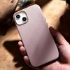 iCarer Litchi Premium Leather Case skórzane etui iPhone 14 Plus magnetyczne z MagSafe różowy (WMI14220711-PK)