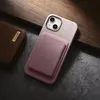 iCarer Litchi Premium Leather Case skórzane etui iPhone 14 Plus magnetyczne z MagSafe różowy (WMI14220711-PK)