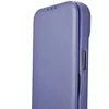 iCarer CE Premium Leather Folio Case skórzane etui iPhone 14 z klapką magnetyczne MagSafe jasnofioletowy (WMI14220713-LP)