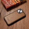 iCarer Leather Oil Wax etui pokryte naturalną skórą do iPhone 14 brązowy (WMI14220717-TN)