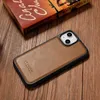 iCarer Leather Oil Wax etui pokryte naturalną skórą do iPhone 14 brązowy (WMI14220717-TN)