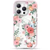 Kingxbar Flora Series magnetyczne etui iPhone 14 Pro MagSafe ozdobione nadrukiem w kwiaty rose