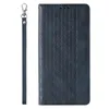 Magnet Strap Case etui Samsung Galaxy S23 pokrowiec z klapką portfel mini smycz podstawka niebieskie