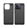 Carbon Case etui do Xiaomi Redmi 11A / Poco C55 / Redmi 12C elastyczny silikonowy karbonowy pokrowiec czarne